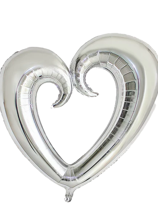 Globo de corazón plateado DecoChamp de 65 pulgadas