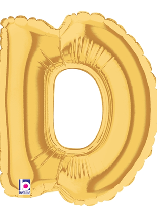 34in Betallic Gold Letter D Megaloons - Joker Party Supply