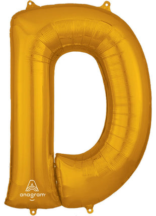 34in Anagram Gold Letter D Balloon - Joker Party Supply