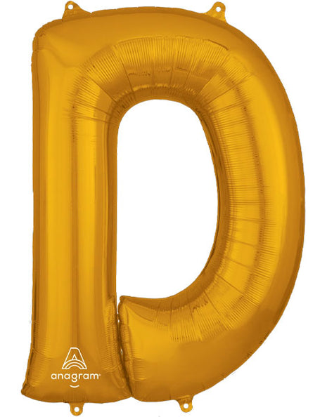 34in Anagram Gold Letter D Balloon - Joker Party Supply