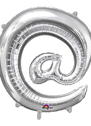 16in Anagram Silver @ Symbol Balloon - Joker Party Supply