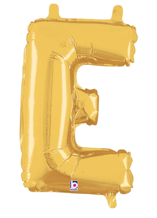 14in Betallic Air-Filled Gold Letter E Balloon - Joker Party Supply