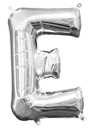 16in Anagram Air-Filled Silver Letter E Balloon - Joker Party Supply