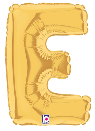 34in Betallic Gold Letter E Megaloons - Joker Party Supply