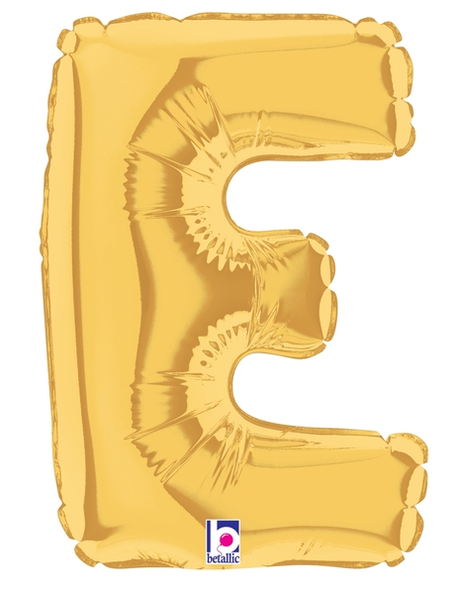 34in Betallic Gold Letter E Megaloons - Joker Party Supply