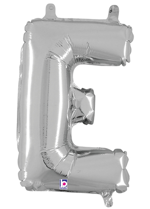 14in Betallic Air-Filled Silver Letter E Balloon - Joker Party Supply