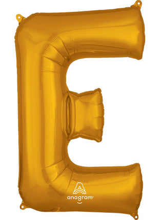 34in Anagram Gold Letter E Balloon - Joker Party Supply