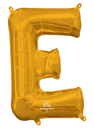 16in Anagram Air-Filled Gold Letter E Balloon - Joker Party Supply