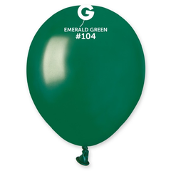 5in Gemar Standard Bottle Green Balloons 100 # 104 - Joker Party Supply