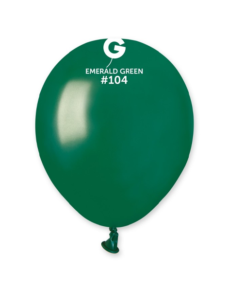 5in Gemar Standard Bottle Green Balloons 100 # 104 - Joker Party Supply