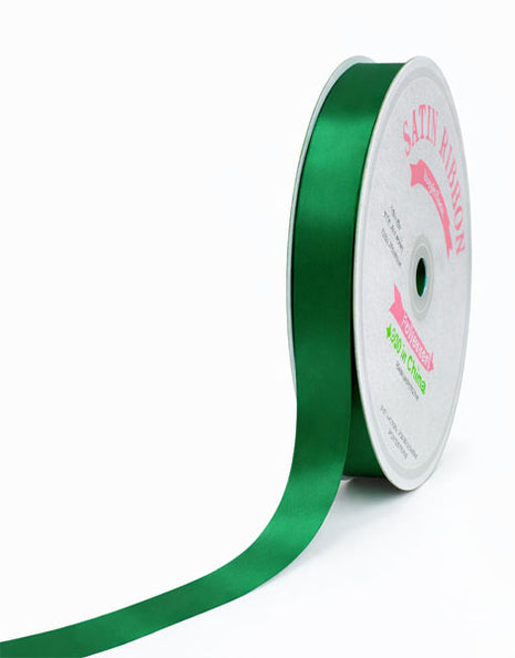 7/8in Single Face Satin Emerald Green Ribbon 100Yds