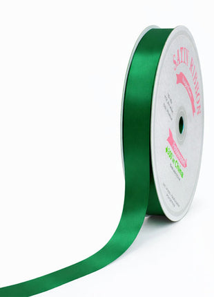 5/8in Single Face Satin Emerald Green Ribbon 100Yds