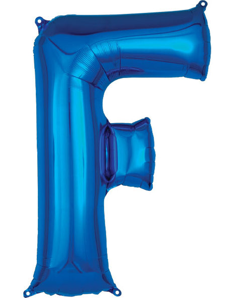 34in Anagram Blue Letter F Balloon - Joker Party Supply