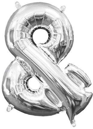 16in Anagram Silver & Symbol Balloon - Joker Party Supply