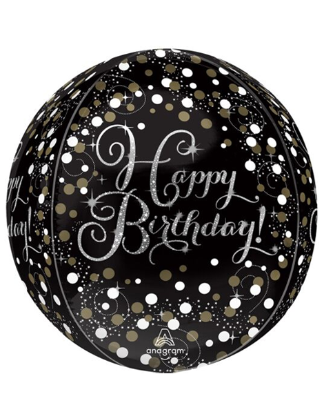 16in Anagram Sparking Birthday Orbz Balloon - Joker Party Supply