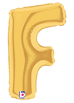 34in Betallic Gold Letter F Megaloons - Joker Party Supply