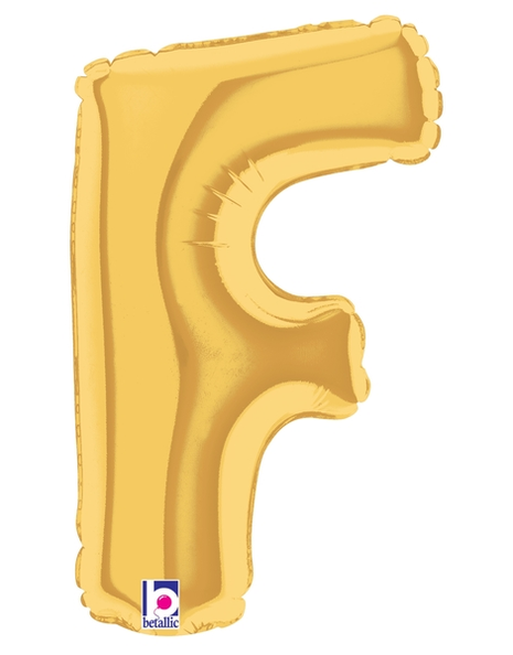 34in Betallic Gold Letter F Megaloons - Joker Party Supply