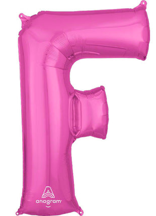 34in Anagram Pink Letter F Balloon - Joker Party Supply