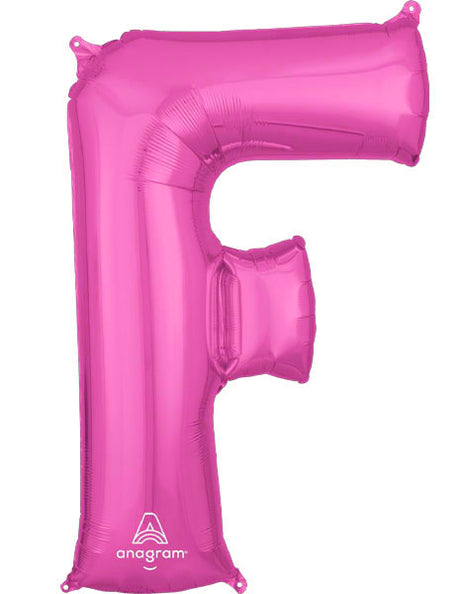 34in Anagram Pink Letter F Balloon - Joker Party Supply