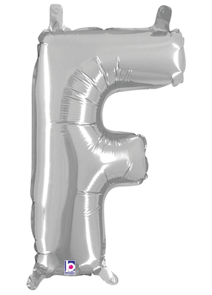 14in Betallic Air-Filled Silver Letter F Balloon - Joker Party Supply