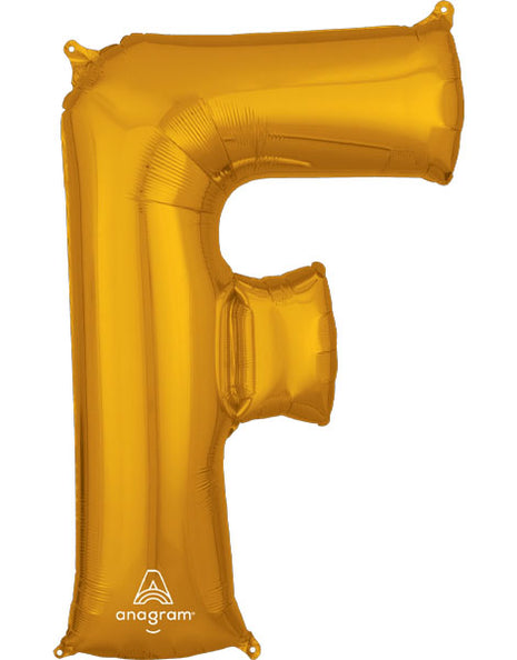 34in Anagram Gold Letter F Balloon - Joker Party Supply