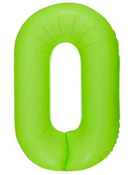 Globo número 0 verde neón DecoChamp de 34 pulgadas