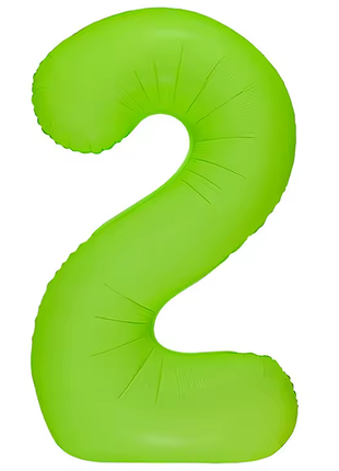 Globo número 2 verde neón DecoChamp de 34 pulgadas