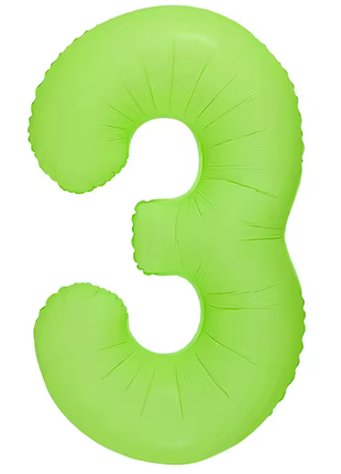 Globo número 3 verde neón DecoChamp de 34 pulgadas