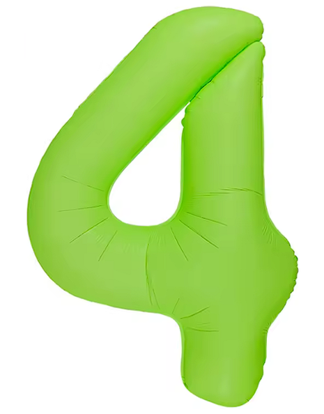 Globo número 4 verde neón DecoChamp de 34 pulgadas