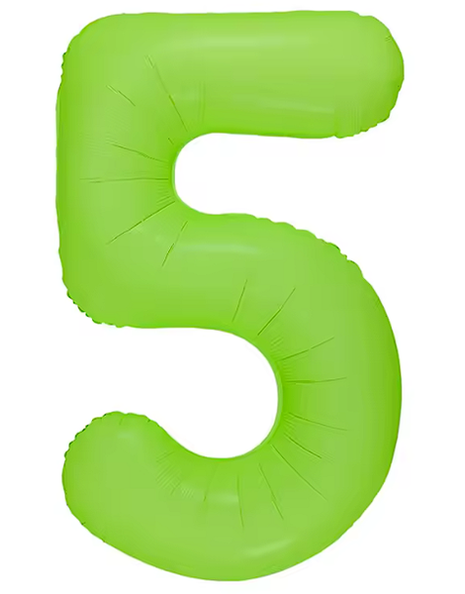 Globo número 5 verde neón DecoChamp de 34 pulgadas