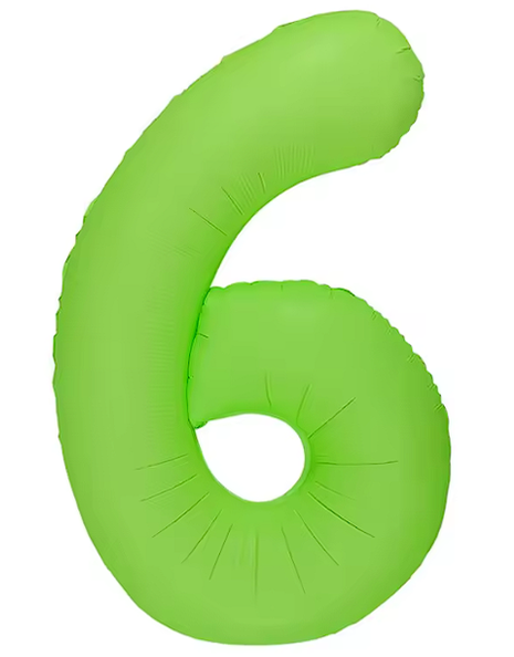 Globo número 6 verde neón DecoChamp de 34 pulgadas