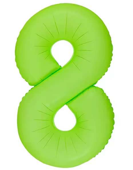 Globo número 8 verde neón DecoChamp de 34 pulgadas