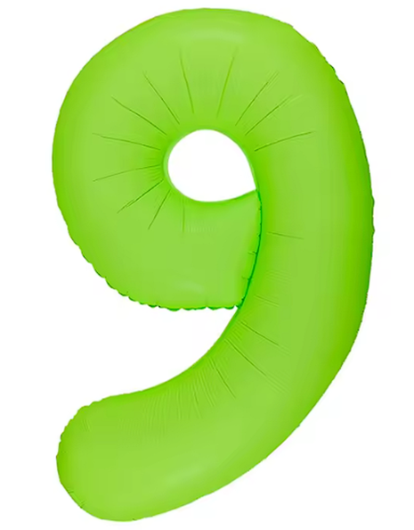Globo número 9 verde neón DecoChamp de 34 pulgadas