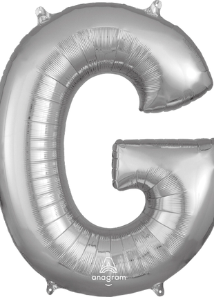 34in Anagram Silver Letter G Balloon - Joker Party Supply