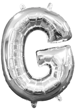 16in Anagram Air-Filled Silver Letter G Balloon - Joker Party Supply