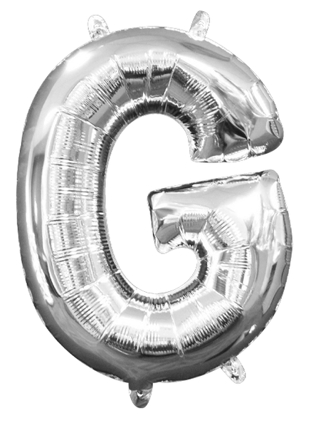 16in Anagram Air-Filled Silver Letter G Balloon - Joker Party Supply
