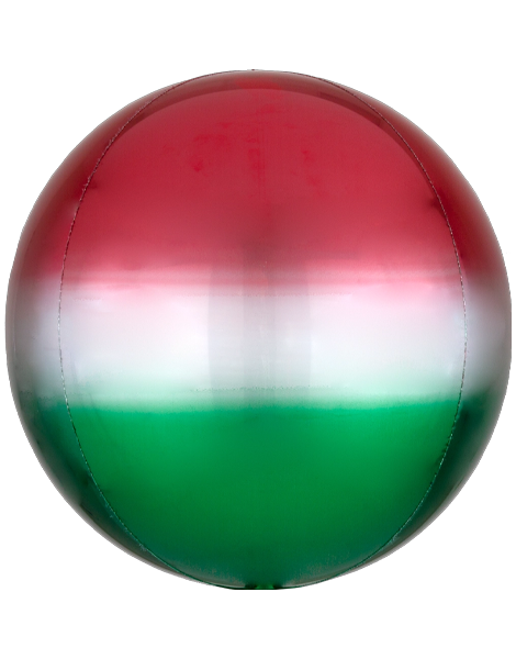 16in Anagram Ombre Red & Green Orbz Balloon - Joker Party Supply