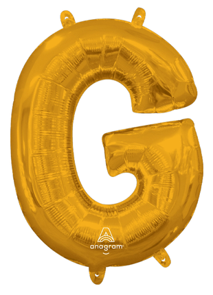 16in Anagram Air-Filled Gold Letter G Balloon - Joker Party Supply