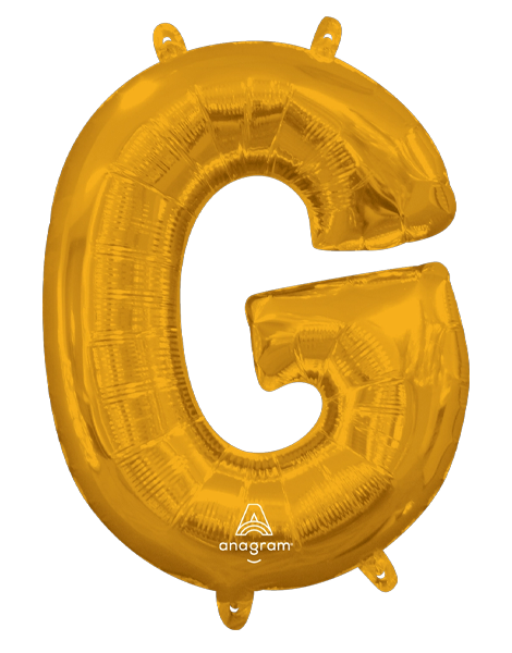 16in Anagram Air-Filled Gold Letter G Balloon - Joker Party Supply