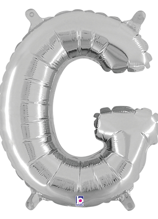 14in Betallic Air-Filled Silver Letter G Balloon - Joker Party Supply