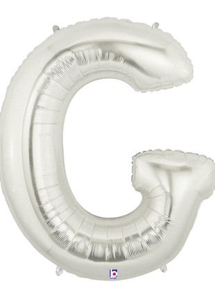 34in Betallic Silver Letter G Megaloons - Joker Party Supply