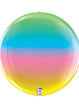 15in Betallic Rainbow Globe Balloon - Joker Party Supply