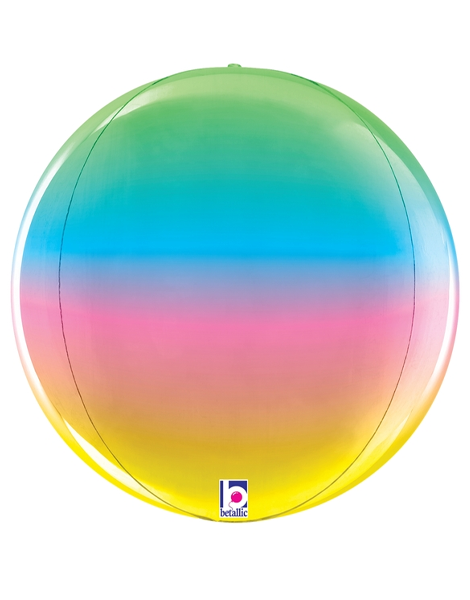 15in Betallic Rainbow Globe Balloon - Joker Party Supply