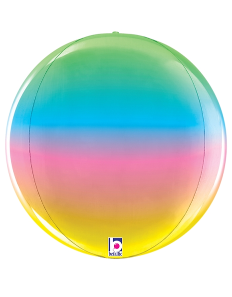 15in Betallic Rainbow Globe Balloon - Joker Party Supply