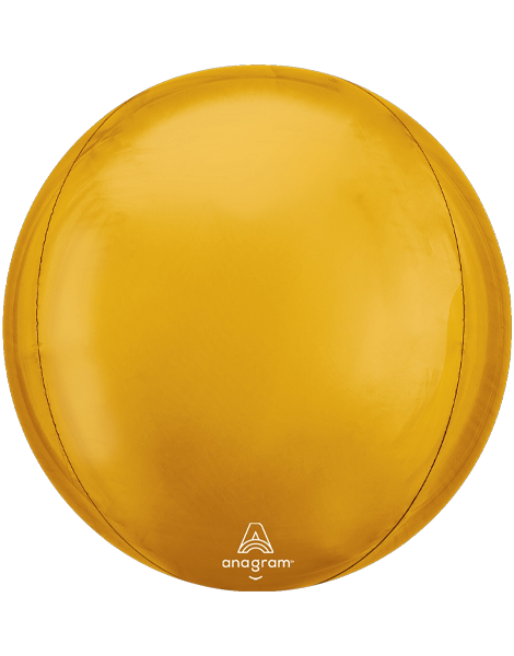 16in Anagram Gold Orbz Balloon - Joker Party Supply