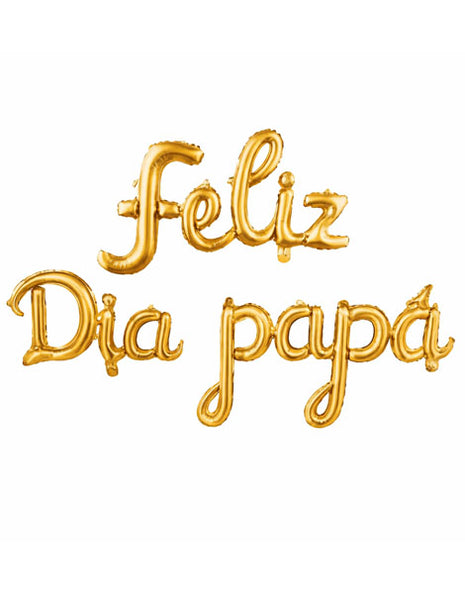16in Party Gold Feliz Dia Papa Balloon Banner