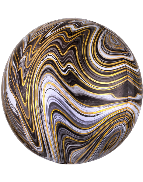 16in Anagram Black Marblez Orbz Balloon - Joker Party Supply