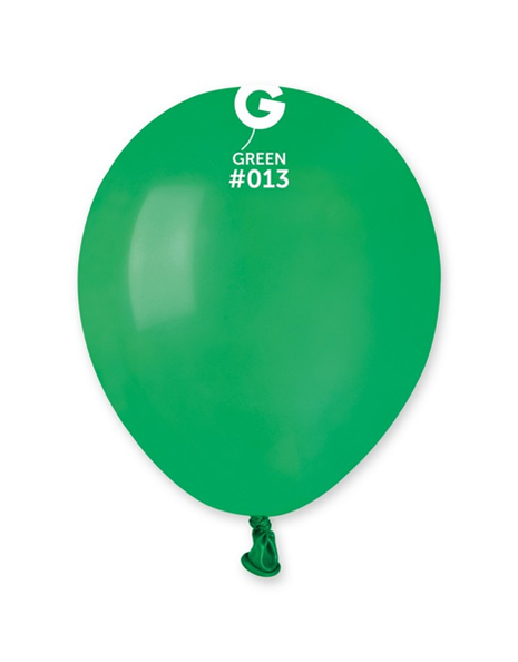 5in Gemar Standard Green Balloons 100 # 012 - Joker Party Supply
