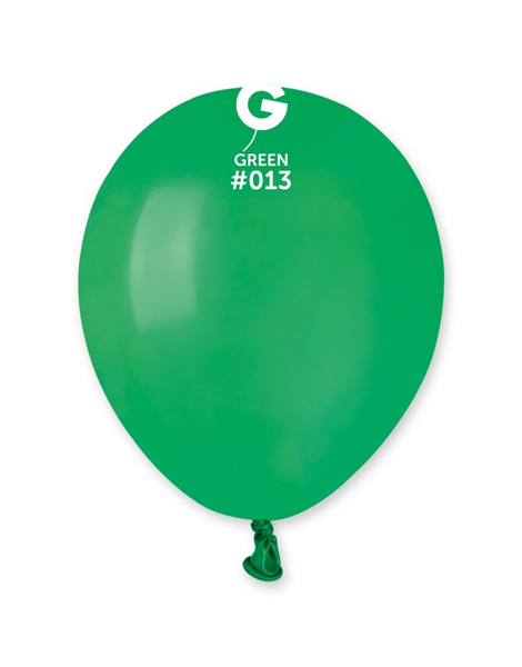 5in Gemar Standard Green Balloons 100 # 012 - Joker Party Supply