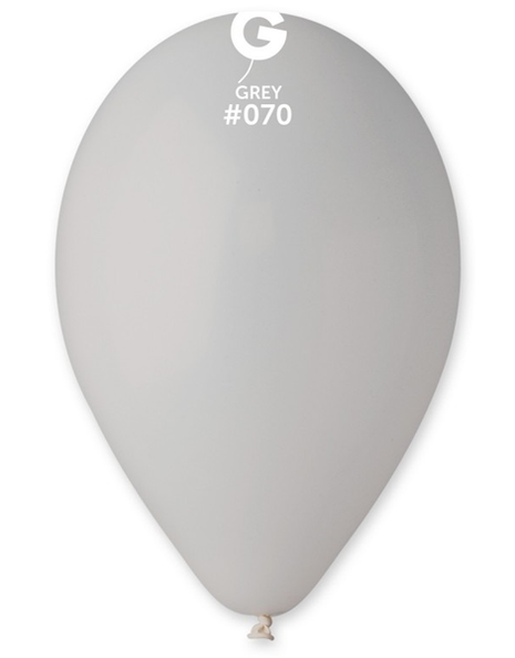 12in Gemar Standard Grey Balloons 50ct #070 - Joker Party Supply